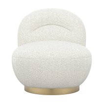 Langley Fabric Swivel Bedroom Chair In Ivory