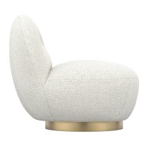 Langley Fabric Swivel Bedroom Chair In Ivory