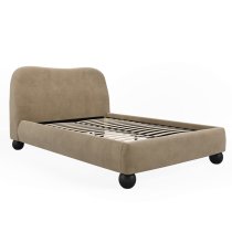 Ingram Velvet Double Bed In Mole