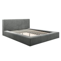 Snohomish Velvet Double Bed In Dapple Grey