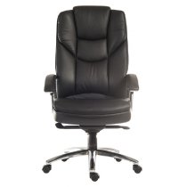 Seattle Leather Home And Office Chair With Chrome Base In Black