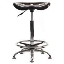 Tacoma Polypropylene Office Stool With Chrome Base In Black