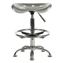 Tacoma Polypropylene Office Stool With Chrome Base In Silver