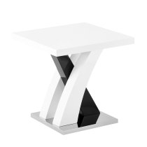 Axara High Gloss Lamp Table Square In White And Black