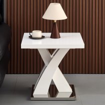 Axara High Gloss Lamp Table Square In White