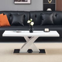 Axara Rectangular High Gloss Coffee Table In White