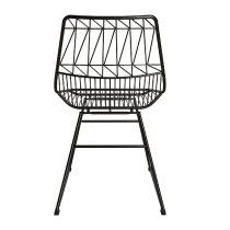 Auckland Black Metal Bistro Dining Chairs In Pair