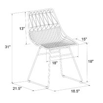 Auckland Black Metal Bistro Dining Chairs In Pair