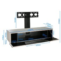 Chroma Large High Gloss TV Stand With Bracket In Grey