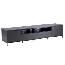 Cerritos Large Wooden TV Stand In Charcoal And Black