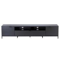 Cerritos Large Wooden TV Stand In Charcoal And Black