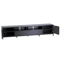 Cerritos Large Wooden TV Stand In Charcoal And Black