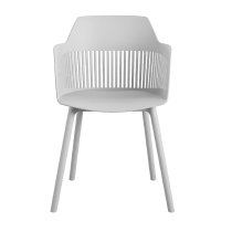 Celina Light Grey Resin Bistro Dining Chairs In Pair