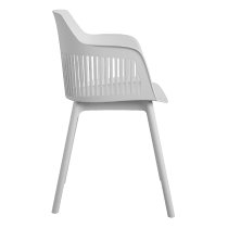 Celina Light Grey Resin Bistro Dining Chairs In Pair