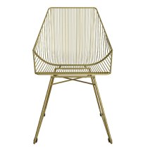 Eastlake Gold Metal Bistro Dining Chairs In Pair