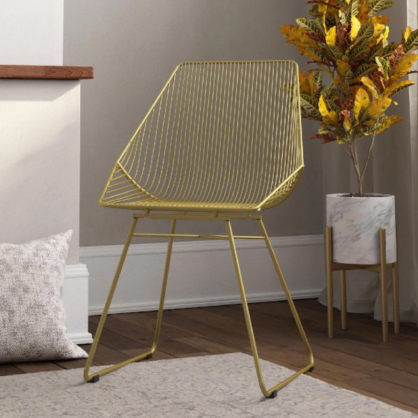 Eastlake Metal Bistro Dining Chair In Gold