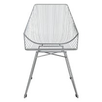 Eastlake Grey Metal Bistro Dining Chairs In Pair