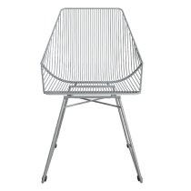 Eastlake Grey Metal Bistro Dining Chairs In Pair