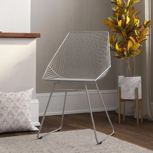 Eastlake Metal Bistro Dining Chair In Grey