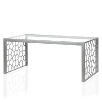 Joseph Clear Glass Coffee Table With Silver Metal Frame