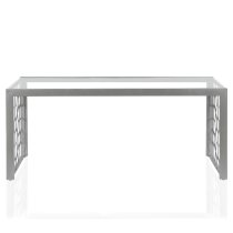 Joseph Clear Glass Coffee Table With Silver Metal Frame