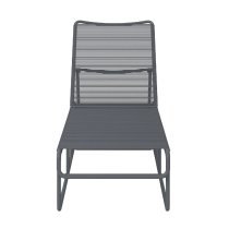 Natick Metal Adjustable Sun Lounger In Charcoal Grey