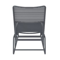 Natick Metal Adjustable Sun Lounger In Charcoal Grey