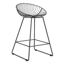 Eastlake Grey Metal Bar Chairs In Pair