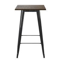 Findlay Wooden Square Bar Table With Black Legs In Brown