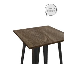 Findlay Wooden Square Bar Table With Black Legs In Brown