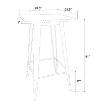 Findlay Wooden Square Bar Table With Black Legs In Brown