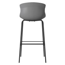 Hinton Grey Plastic Bar Stools With Fabric Seat In Pair