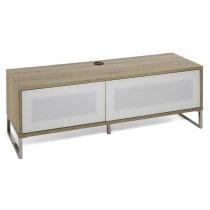 Hamden Wooden TV Stand With Flip Doors In Light Oak