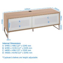 Hamden Wooden TV Stand With Flip Doors In Light Oak