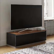 Hartford Wooden TV Stand With Reversible Top In Walnut And Oak