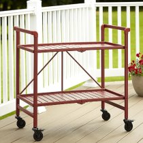 Irvine Metal Drinks Serving Trolley In Ruby Red