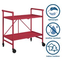 Irvine Metal Drinks Serving Trolley In Ruby Red