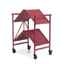 Irvine Metal Drinks Serving Trolley In Ruby Red