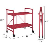 Irvine Metal Drinks Serving Trolley In Ruby Red