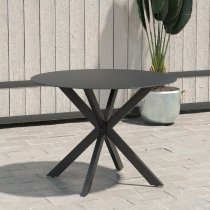 Modena Charcoal Glass Dining Table With Black Metal Frame