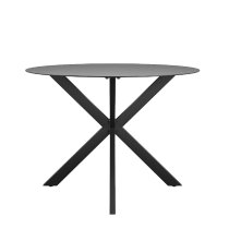 Modena Charcoal Glass Dining Table With Black Metal Frame