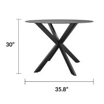 Modena Charcoal Glass Dining Table With Black Metal Frame