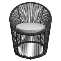 Tampere Woven Resin Outdoor Lounge Chair In Black