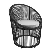 Tampere Woven Resin Outdoor Lounge Chair In Black