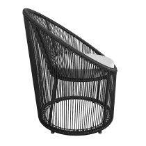 Tampere Woven Resin Outdoor Lounge Chair In Black