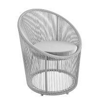 Tampere Woven Resin Outdoor Lounge Chair In Light Grey