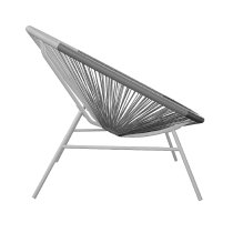 Tampere Black And Grey Woven Resin Outdoor Lounge Chair In Pair