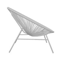 Tampere Light Grey Woven Resin Outdoor Lounge Chair In Pair