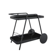 Palmer Black Glass Drinks Serving Trolley In Charcoal