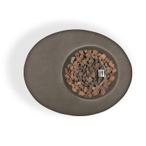 Ennis Faux Stone Burning Fire Pit With Grilling In Dark Grey